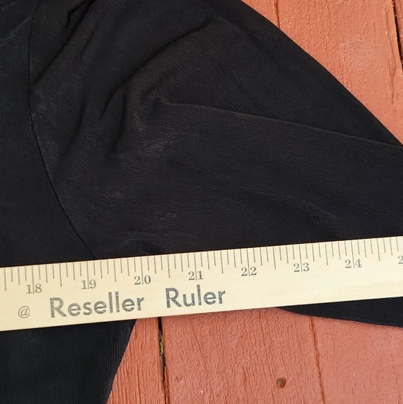 FLAX by Jeanne Englehart Women's Top Large Black Stretch Long Sleeve Minimalist - Picture 9 of 11